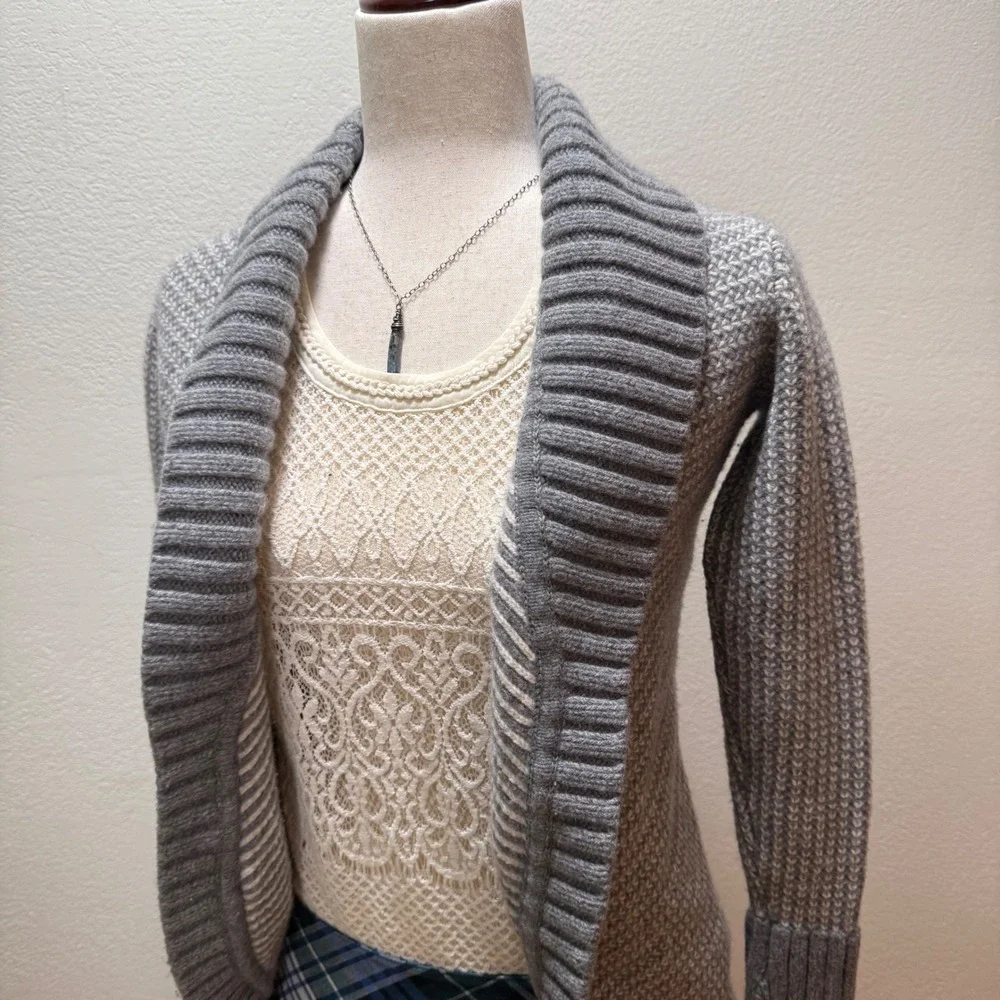 Athleta Sierra Sweater‎ Wrap Wool Cashmere Shall Collar Cardigan Women Medium